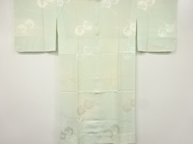 雪輪に梅模様織り出し単衣長襦袢